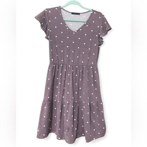 FREE with any purchase- Womens Medium Purple and White Polka Dot Dress